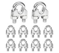 KEWUF 10 Pcs Morsetti per Cavo Acciaio con Ditali in Acciaio Inox Clip per Cavo Metallico Serracavo Acciaio M3 Morsetto per Cavo Acciaio Inox Morsetti per Fune Morsetti per Cavo Acciaio 3 mm(M3)