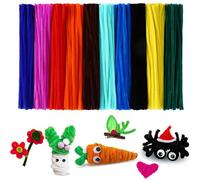 KEWUF 100 PCS scovolini colorati per lavoretti, filo di ferro modellabile, Scovolini Ciniglia Marrone Steli in Ciniglia Bastoncini Decorativi in Ciniglia Lavoretti Creativi per Bambini
