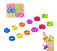 KEWUF 12 Fidget Anello Toys per Bambini Adulti, Anelli Sensoriali Fidget Colorati, per Alleviare lo Stress, Riduci l'Ansia, per Bambini, Adulti, Autismo, Anti Stress Autismo Giocattoli