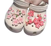 KEWUF 18 pcs Ciondoli Scarpe, Ciondoli Per Scarpe, Decorazione Zoccolo, Fiori di ciliegio, Charms Scarpa, crocs, charm crocs, Fiori accessori crocs, charms crocs