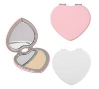 KEWUF 2 Pcs specchietto da borsetta, Specchio pieghevole rotondo 7,5 CM per il trucco Specchio per il trucco professionale bifacciale(un lato ingrandito l'altro normale) Specchio con superficie in Pu