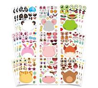 KEWUF 27 PCS stickers bambini attacca stacca, Foglietti adesivi fai-da-te, Foglietti adesivi misti per animali per bambini, adesivi per borse da festa, forniture per bomboniere per bambini