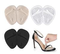KEWUF 3 Paia Cuscinetti Metatarsali Donna, Cuscinetti per Avampiede in Gel, Cuscinetti per Piedi Riutilizzabili, Cuscinetti per Avampiede per Tacco Alto, Sandal