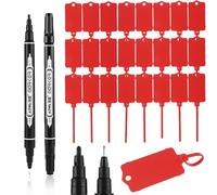 KEWUF 50 Pcs Etichette Plastica Impermeabile Vuote, Etichette Trasporto Sigillo, Cartellini Riporre Chiavi, Cartellini Appesi Riutilizzabili, per Etichettare Bagagli, 2.48 x 1.46"