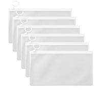 KEWUF 6 buste trasparenti per contanti A6, 230 x 130 mm, Buste Porta Documenti, Banconote Cartelle con Cerniera in PU Pochette, Sacchetti per Fatture Documenti Cosmetici Denaro Contante