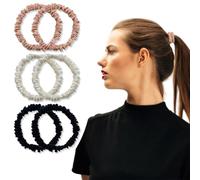 KEWUF 6 Pcs scrunchies per capelli seta, invisibobble elastici, elastici capelli donna, Elastici per capelli in raso di seta, da donna, in pura seta di gelso per coda di cavallo accessori per capelli
