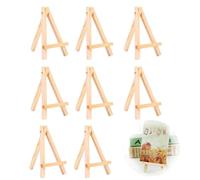 KEWUF 8 Pcs mini legno cavalletto, piccolo cavalletto in legno mini espositore per foto, biglietti da visita, album fotografici, artigianato pittura matrimoni feste di compleanno (8x15cm)