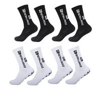 KEWUF Calze Antiscivolo Calcio, Calzini Grip Calcio in Silicone Flo Nero, Bianco