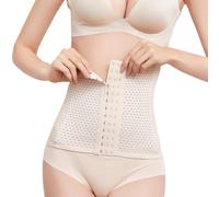 KEWUF Fascia Post Parto Cintura, 3 in 1 Guaina Post Parto, fascia post parto, Regolabile Cintura Addominale con Design a coste, Cintura Shapewear per Recupero Postparto - albicocca