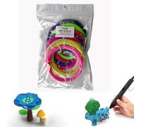 KEWUF Filamento per Penna 3D, 10 Colori Ricariche PLA da 1,75 mm, Ogni Colore 5 Metri, Totale 50 Metri per le Dita, Compatibile con Penna 3D SCRIB3D e MYNT3D (Penna 3D non Inclusa)