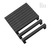 KEWUZY 10 maniglie per mobili da cucina, colore: nero, interasse 128 mm, in acciaio inossidabile, maniglia mobile con 40 viti, per armadi da polso, porta cucina, da cucina, da polso