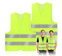 KEWUZY Gilet Catarifrangente, 2 Pezzi Gilet Alta visibilità di Sicurezza, Giubbotto Riflettente di Emergenza, per Automobilisti, Conducenti, Lavoratori, Giallo