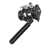 KEXIAO Doppio treppiede panoramico testa fluida piccola Pan Tilt testa piastra a sgancio rapido e maniglia per DSLR e piccole videocamere