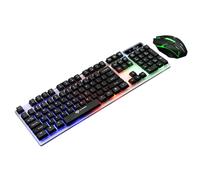 KEXIAO Tastiere meccaniche 104Keys e mouse Combo con cavo USB retroilluminato a 3 colori per il gioco e l'uso in ufficio