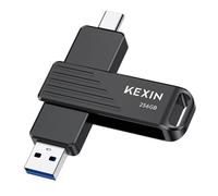 KEXIN 256GB SSD Esterno USB C fino a 1050 MB/s chiavetta USB doppia con connettori USB Type-C e USB-A USB 3.2 Gen 2 Memoria Esterna girevole per iPhone 15/16/17, smartphone, tablet, laptop