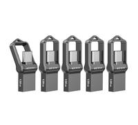 KEXIN 5 Pezzi Chiavetta USB C 128GB Type C Pen Drive OTG USB C Pennetta Chiavette Memoria Tipo C Memory Stick Metallo Pennette per Tipo C Android Smartphone (Nero Argento)