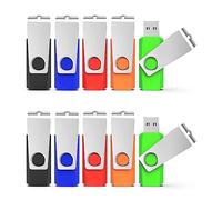 KEXIN Chiavetta USB 64GB 3.0 10 Pezzi, Pendrive Memoria Flash Drive Chiavette USB Set 10 Unità Penna per Archiviazione Dati con Luce LED colori multipli