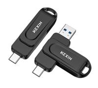 KEXIN Chiavetta USB C da 64 GB USB 3.0 OTG, confezione da 2 pezzi, fino a 100 MB/s, doppia USB Type-C e USB A, chiavetta di memoria per cellulare, iPhone 15/16/17, tablet,