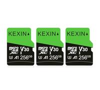KEXIN Micro SD 256 GB 3 Pezzi, Scheda Micro SD Scheda di Memoria microSDXC con Adattatore SD, A1, U3, C10, V30, Micro SD Card Confezione da 3 Schede SD
