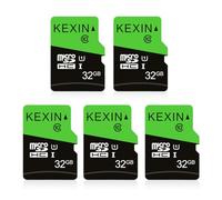 KEXIN Micro SD Scheda 32GB e Adattatore SD, Set da 5 Scheda di Memoria Classe 10 USH-I MicroSDHC Schede C10 U1 Micro SD Card 32Giga TF Card per Telefono Fotocamera Switch Tablet (5 Pezzi, Nero Verde)