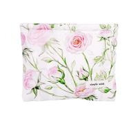Kexpery Astuccio per trucco floreale in cotone trapuntato per organizzatore di trucchi, borsa per riporre oggetti con cerniera per donne e ragazze, Pink, 10.63x9.84x6.3in, Casual