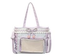 Kexpery Borsa a tracolla donna grande capacità stile Y2K con papillon Anime, ideale per viaggio e uso quotidiano