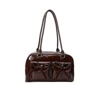 Kexpery Borsa a tracolla in pelle PU per le donne con borsa estetica giapponese multi-tasca carino bowknot spalla borsa, marrone, 190.00x100.00x370.00mm