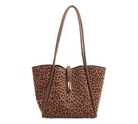 Kexpery Borsa da Viaggio Donna PU Leopardo Grande Modello con Chiusura Magnetica Borsa per Viaggi e Shopping, marrone