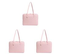 Kexpery Borsa per computer da donna Puffy tinta unita borsa portatile con doppia maniglia cerniera leggera per viaggi e affari