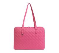 Kexpery Borsa per computer da donna Puffy tinta unita borsa portatile con doppia maniglia cerniera leggera per viaggi e affari