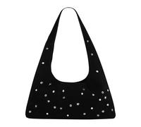 Kexpery Borsa tote retrò Crescent Borsa Pearl Star Design Handbags for Women (Black)