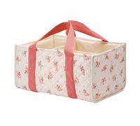 Kexpery Cesto per pannolini floreale con manico ergonomico Organizzatore per nascita, portaoggetti per neonati con partizione rimovibile regalo