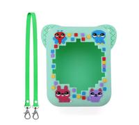 Kexpery Custodia protettiva in silicone con stampa animale 3D, con cordino, antiurto, anti goccia, lavabile, per animali domestici Bitzee, giocattolo virtuale interattivo digitale (verde)