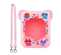 Kexpery Custodia protettiva in silicone con stampa animale, con cordino, antiurto, anti goccia, lavabile, per animali domestici Bitzee, giocattolo virtuale interattivo digitale (rosa)