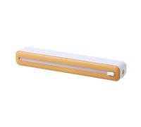 Kexpery Dispenser di pellicola in plastica impermeabile con taglierina scorrevole, dispenser magnetico ricaricabile, per imballaggi alimentari in ristorante, per avvolgere gli alimenti (giallo)
