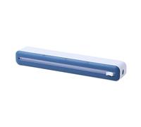 Kexpery Dispenser riutilizzabile per pellicola trasparente, magnetico, ricaricabile, con taglierina scorrevole, per imballaggi alimentari in ristorante, per avvolgere gli alimenti (blu)