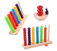 Kexpery Gioco di Puzzle impilabile Corrispondenza dei Colori con Anelli e Supporti, Giocattolo di Sfida di Corrispondenza dei Colori in Legno, Multifunzione