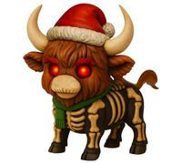 Kexpery Highland Cow - Statuetta di Highland Cow Skeleton per Halloween Christmas (B)