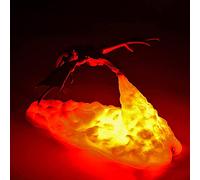 Kexpery Luce notturna a LED stampata 3D con protezione degli occhi, drago di fuoco/ghiaccio, lampada da comodino per bambini, luce da tavolo, ricarica USB per camera da letto/soggiorno (stile