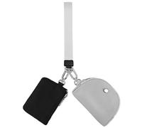 Kexpery Mini portafoglio con cerniera intorno al polso portachiavi portatile portafoglio staccabile mini portamonete multifunzione impermeabile per viaggi all'aperto, Nero grigio, Contemporane