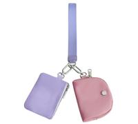 Kexpery Mini portafoglio con cerniera intorno al polso portachiavi portatile portafoglio staccabile mini portamonete multifunzione impermeabile per viaggi all'aperto, Viola, rosa, Contemporane