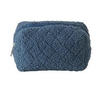 Kexpery Morbida custodia pelosa for cancelleria con cerniera Tinta unita Borsa portaoggetti soffice da donna for uso quotidiano delle ragazze (Blu)