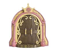 Kexpery Porta fatata per casa delle bambole, porta elfo in miniatura in legno, artigianato per alberi, decorazione del giardino (9)