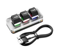 Kexpery RGB Ctrl X C V Tastiera con tasti di scelta rapida Hotswap Tastiera macro a 3 tasti USB Type-C Gaming Tastiera meccanica Tastiera programmabile per lavoro contabile o giochi ritmici