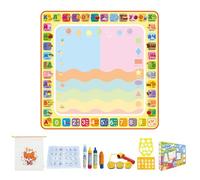 Kexpery Tappeto da disegno magico ad acqua 100x100 cm con supporti d'arte, tamponi e stampi per bambini 3-6 anni