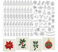 Kexpery Water Transfer Embroidery Pattern Sheets Hobby Creativi Natale | Fogli con motivo natalizio trasferibile ad acqua, con motivi natalizi assortiti per ricamo e cucito