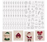 Kexpery Water Transfer Embroidery Pattern Sheets Hobby Creativi Natale | Fogli con motivo natalizio trasferibile ad acqua, con motivi natalizi assortiti per ricamo e cucito