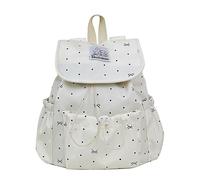 Kexpery Zaino per ragazze multiuso con fiocco, grande capacità, borsa a spalla, alla moda, leggera, per lo studio delle attività quotidiane, bianco