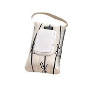 Kexpsogy Custodia da viaggio in cotone robusto trapuntato con dettaglio a righe e fiocco alla moda, bianco