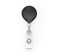 KEY-BAK Mini-BAK - Porta badge retrattile con clip girevole a forma di bulldog, colore: nero, 91,4 cm, corda di nylon / 56,7 g